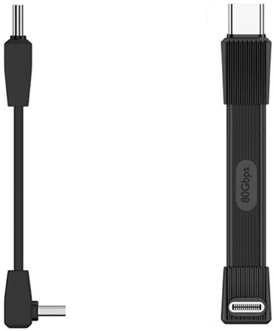 USB4 全功能短線 80Gbps 240W PD3.1快充 8K/60Hz 影音傳輸, 公對公 黑色, 1個, 67mm