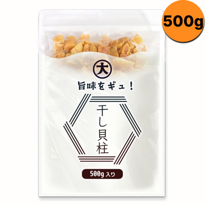 홋카이도산 조각 건조 가리비 말린 관자 패주 500g, 1개