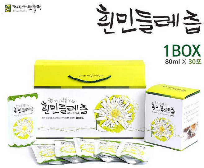 뿌리채 넣은 지리산민들레 흰민들레즙, 80ml, 30개