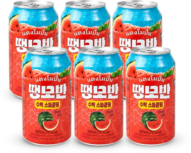 땡모반 수박 스파클링 탄산음료 수박과즙 여름음료 저칼로리 350ml 6개