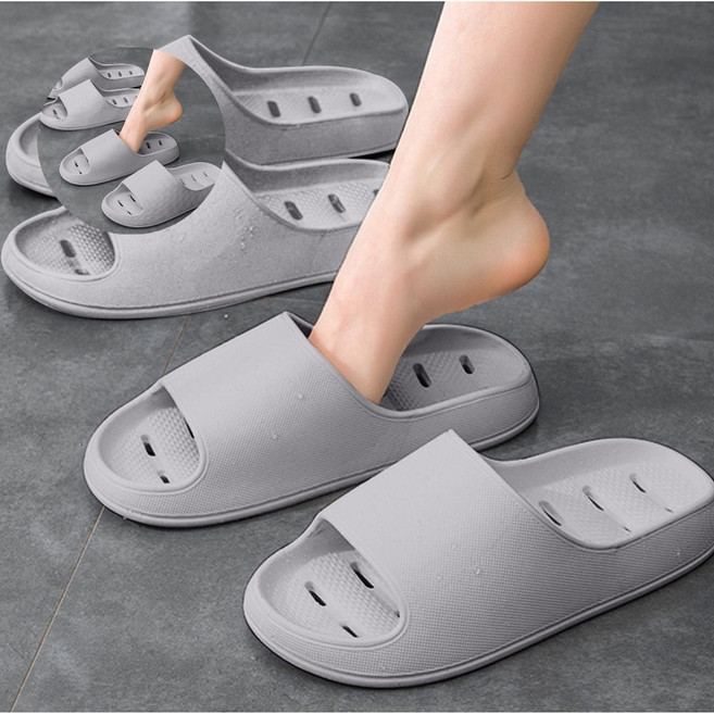 발등 낮은 욕실화 물빠짐 화장실 미끄럼방지 슬리퍼, 남성용 그레이, 본상품선택