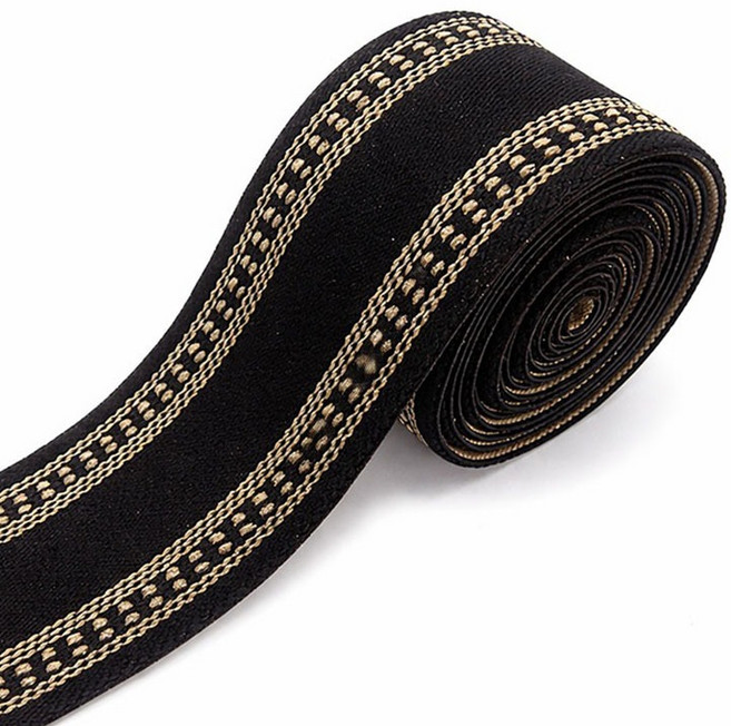 [청라핸즈] 소프트 스판밴딩 허리고무밴드 45mm 블랙 베이지스티치 (17-176)