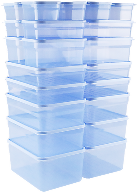 말랑핏 휘어지는 냉동실 정리용기 250ml 8p + 600ml 4p + 900ml 4p + 1300ml 4p + 2000ml 4p + 2700ml 2p 세트, 1세트, 1세트