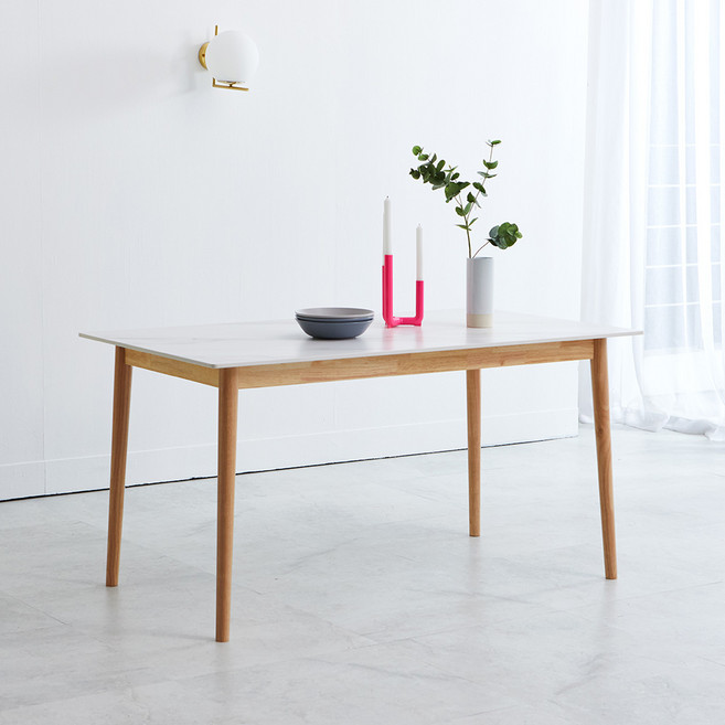 베스트리빙 스칸디 12T 포셀린 통세라믹 800/1200/1400/1600/1800 식탁 테이블(단품)/카페테이블/주방테이블 4colors, 2인(800), 내츄럴, 화이트세라믹