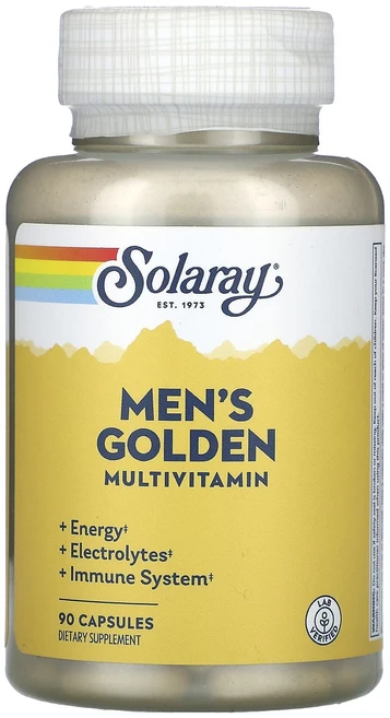 단백질 비타민 철분 마그내슘 칼슘 Solaray 남성용 골든 종합비타민 캡슐 90정 고루고루섭취해주세요, 1개 - 쿠팡