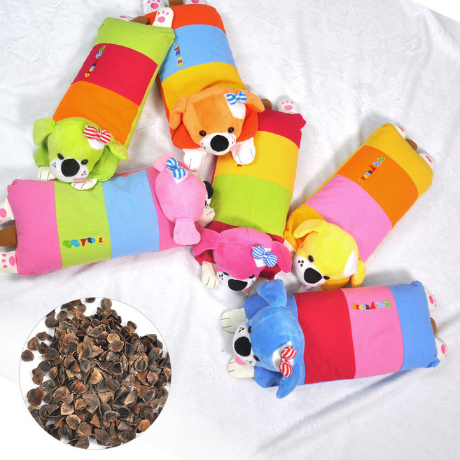 수지매트 리본강아지 메밀 베개 피그먼트 유아, 그린, 1개