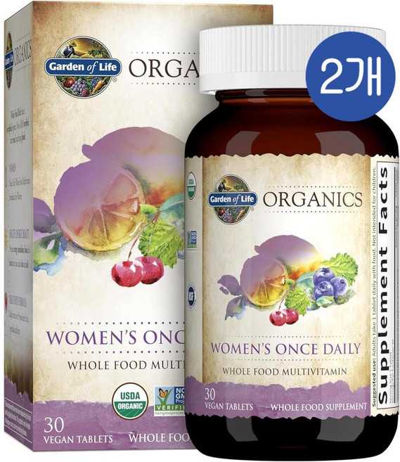 가든오브라이프 여성 원스 데일리 멀티비타민 철분 비오틴 Garden of Life Women's Multivitamin, 2개, 30정