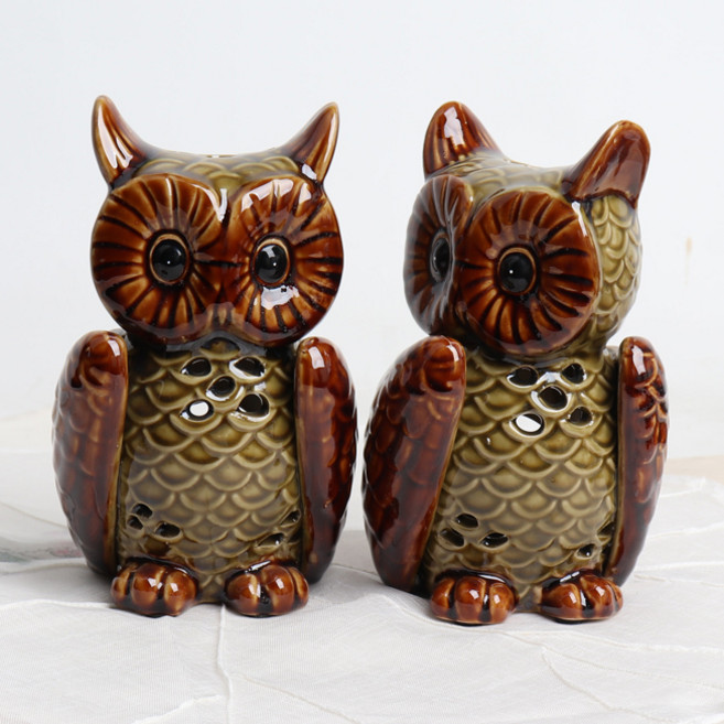 고급 부엉이 캔들 한쌍 인테리어 소품 장식