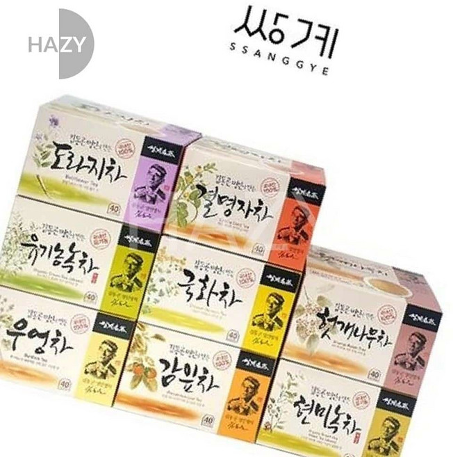 헤이지 쌍계 김동곤명인 녹차 헛개나무차 결명자차 도라지차 국화차 감잎차 우엉차 건강차, 1g, 40개, 김동곤명차 도라지차40티백