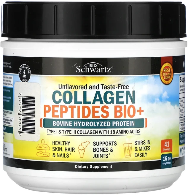 BioSchwartz 콜라겐 펩타이드 바이오+ 무맛 454g(16oz), BioSchwartz콜라겐펩타이드바이오무맛454g16o, 454g, 1개 - 쿠팡