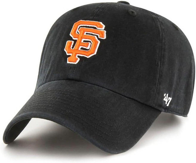 47 브랜드 MLB 블랙 팀 컬러 기본 로고 클린업 조절 가능한 야구 모자 모자 성인용 프리 사이즈 로스앤젤레스 다저스._159205, 샌프란시스코 자이언츠, 샌프란시스코 자이언츠_159205