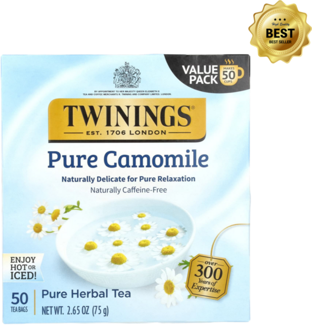 트와이닝 허브차 순수 카모마일 카페인 무함유 티백 산뜻함 부드러움 꽃향기 / 해외직구 미국정품, 75g, 50개입, 1개
