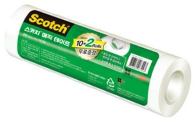 스카치 매직테이프 리필 18mm x 20m 12롤, 반투명, 1개