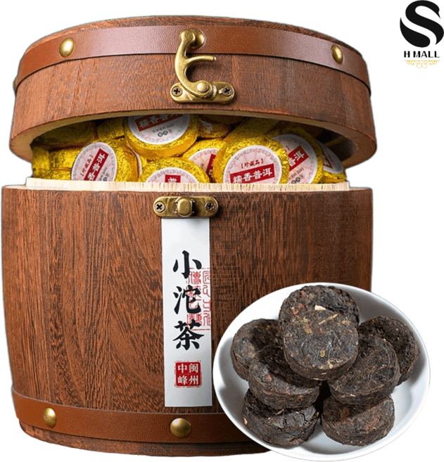 SH914 중국보이차 운남성보이차 중국차 낱개포장 찹쌀향 숙성차 선물세트 소벽돌차 500g 데일리차, 1개