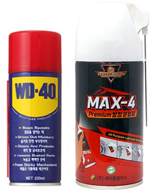 탁월한선택 WD-40 220ml + MAX-4 360ml 세트 프리미엄 방청윤활제, 1세트