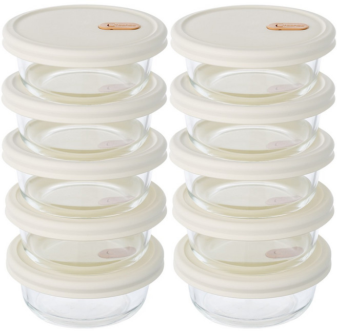 잇센스 10P 냉동밥 보관용기 전자레인지 내열유리 360ml, 냉동밥용기, 10개