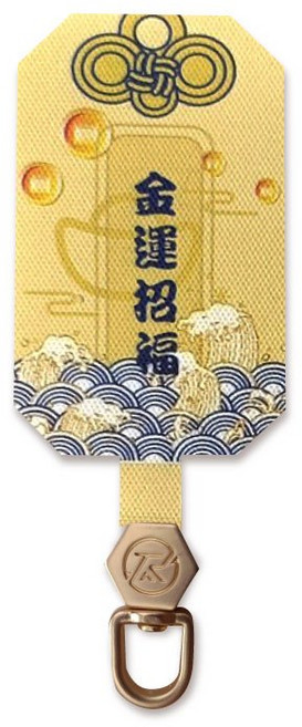 RT ReTweet 日系御守手機掛繩墊片 夾片編織背帶, 1個, 金運招福,D扣