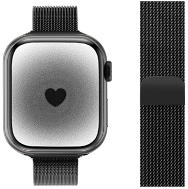 Fegwilde 애플워치 호환 슬림 메탈 자석형 정품밀레니즈 루프 스트랩 10 46mm 41mm 40mm 38mm 49mm 45mm 44mm 42mm 9 8 3 울트라 SE2 밴드, 검은색