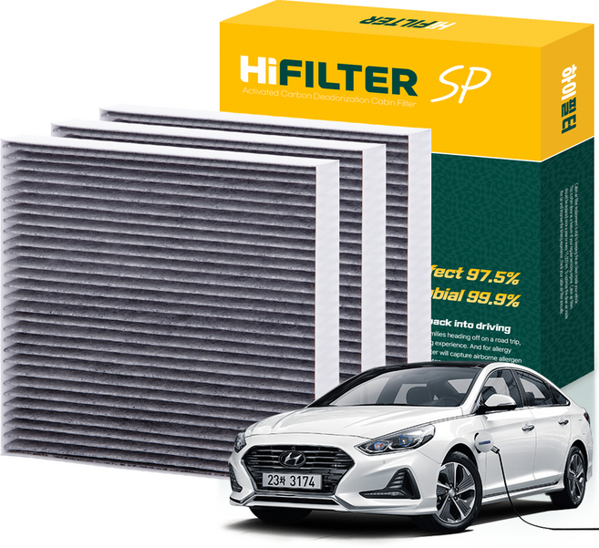 하이필터 현대 자동차 쏘나타 활성탄 에어컨필터, 3개, LF 쏘나타 뉴 라이즈 PHEV (PE) HI-A001