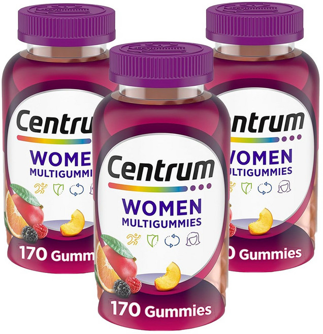 센트럼 여성 멀티 구미 다양한 천연 과일맛 170개 2통, 170정, 3개