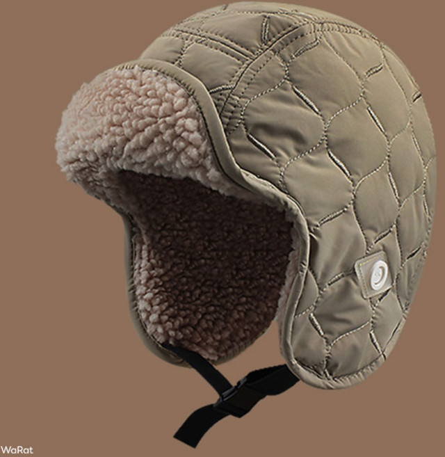 남녀 퀼팅 귀달이모자 양면 헌팅캡 겨울 방한 모자, 01 아미그린, 1개