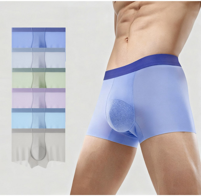 POPSONIC 남성 여름 노라인 심리스 무봉제 스판 쿨팬티 여름 드로즈 6종 세트