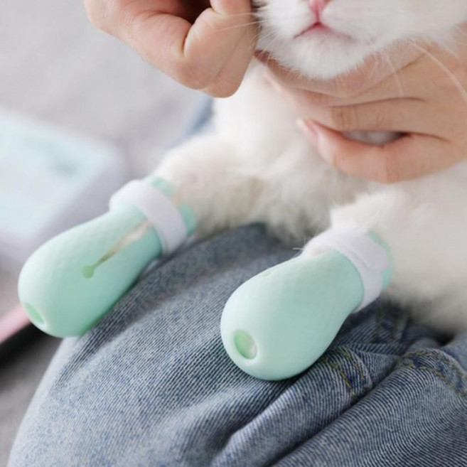 고양이 신발 강아지 발톱 커버 보호 실리콘 고양이 강아지 발톱, 없음