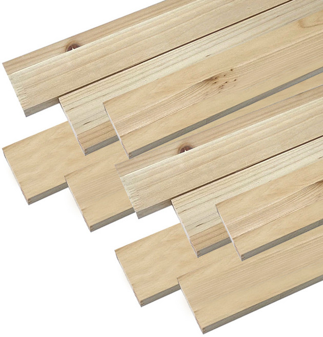 아이베란다 삼나무 집성목 폭 좁은 각재 패널 몰딩 두께 18mm, 10개, 18x60x600mm