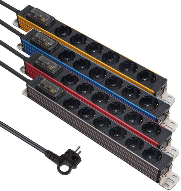 현대일렉트릭 서버탭 국산 4000W 고용량 알루미늄 멀티탭 6구, 1개, 티타늄, 3m
