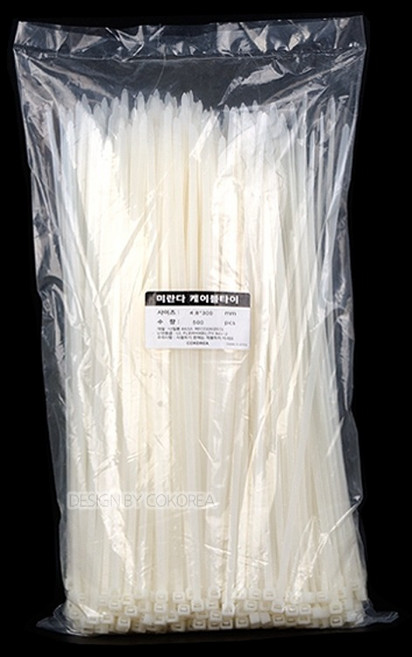 미란다 튼튼 다용도 선정리 케이블타이, 화이트, 1개