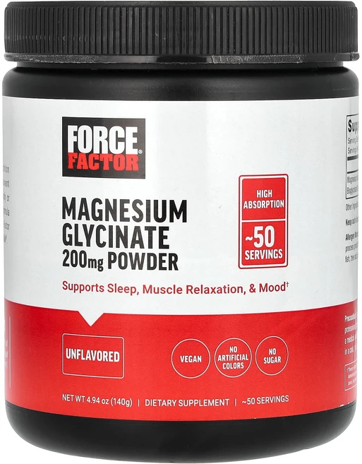 Force Factor 글리신마그네슘 분말 무맛 140g(4.94oz), ForceFactor글리신마그네슘분말무맛140g494o, 140g, 1개 - 쿠팡