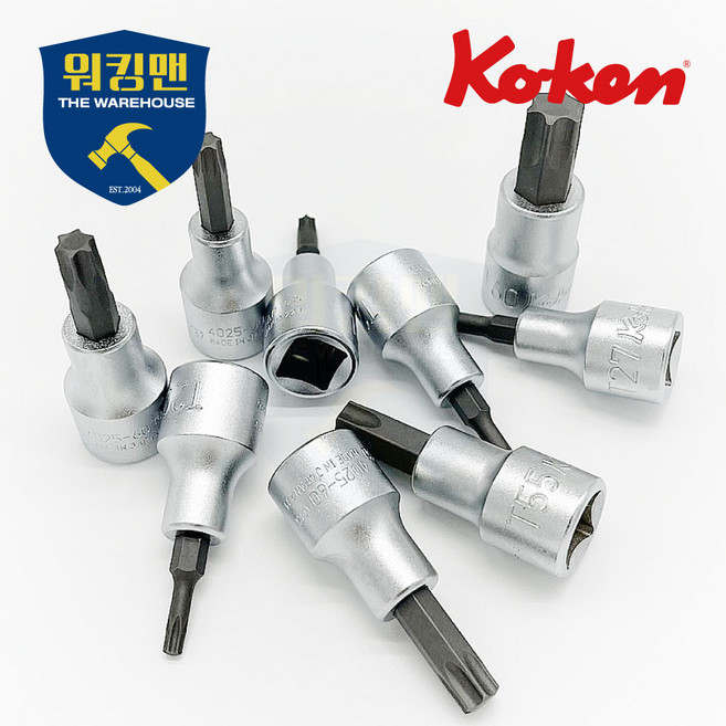 [KOKEN]코켄 별비트 핸드소켓 1/2인치 12.7mm 4025-60(T) T20~T80, T27, 1개
