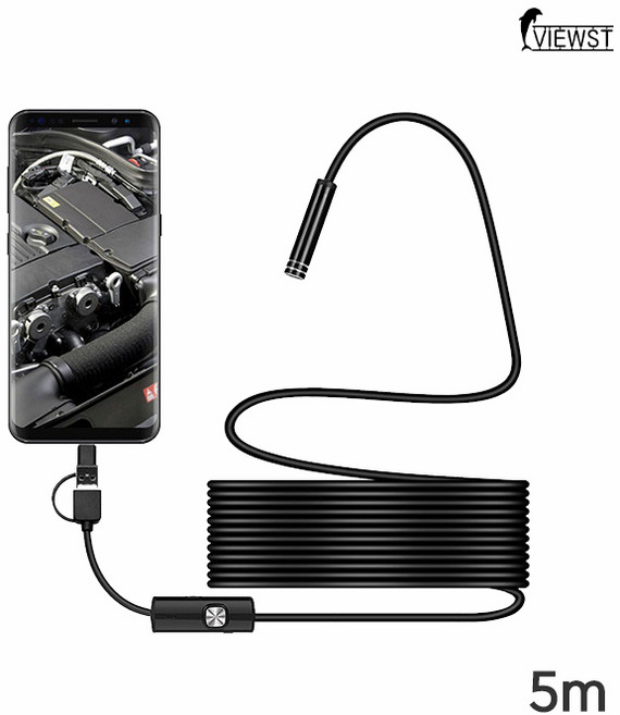 VIEWST-02 스마트폰 관로 배관 탐지 하수구 하수도 내시경 카메라, VIEWST-02-05(5m), 1개