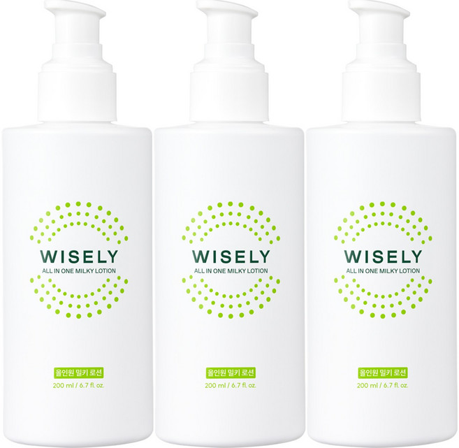 와이즐리 남성 올인원 밀키 로션, 3개, 200ml