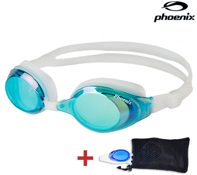 피닉스 성인 일반 미러수경 PN-1200M 프리미엄 수경 망사파우치 드림, AQ+망사파우치증정