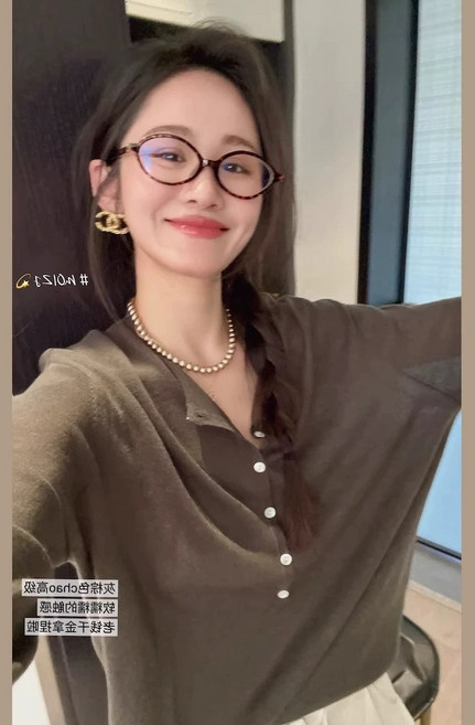 V 여성용 텐셀 니트 가디건 봄가을용 얇은 스타일 루즈핏 슬림해 보이는 효과 단색 긴소매 스웨터 재킷 상의