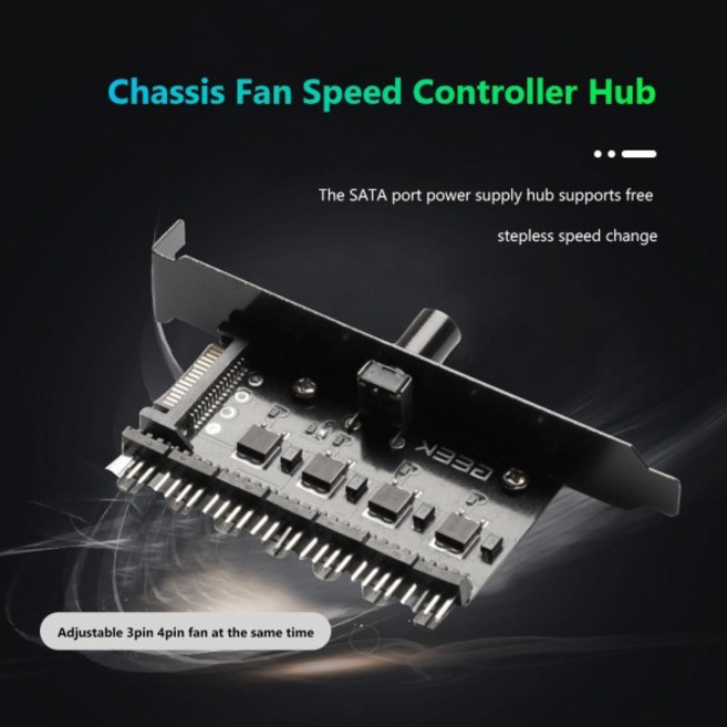 1~7 PC 케이스 냉각 팬 허브 분배기 12V 컴퓨터 속도 컨트롤러 어댑터, [01] 옵션1, 1개