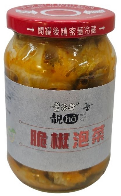 葉家香 脆椒泡菜 古早風味 微辣 罐頭食品 配粥首選, 1個, 360g