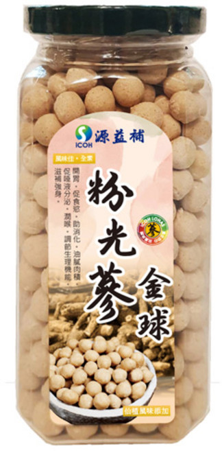 粉光蔘金球350公克 獨立包裝 滋補養生 健康活力, 1個, 500顆