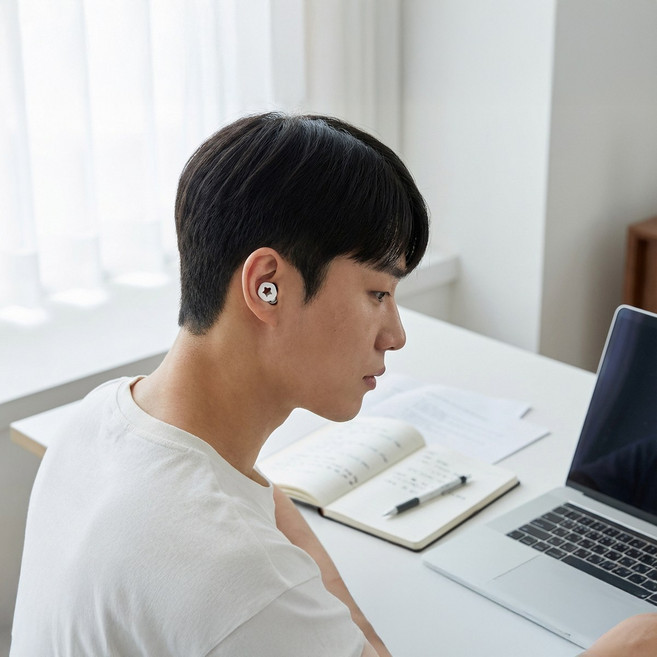 실리콘 귀마개 이어플러그 화이트, 3쌍, 1세트