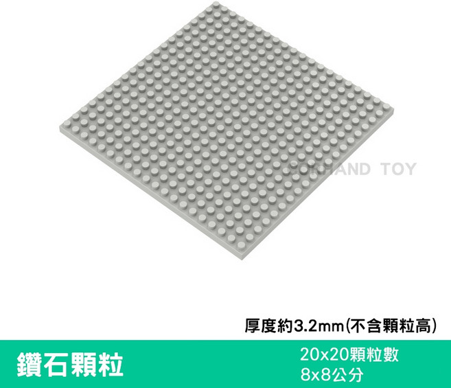 微顆粒積木底板, 灰色, 1個