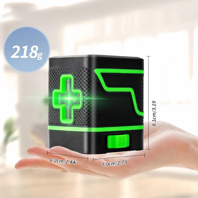 미니 수평기 휴대용 레이저 수평기 줄자 수평계 2라인 수직 수평기 각도측정기, 1개