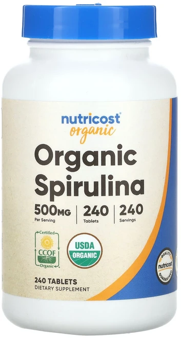 몸관리하세요 겨울입니다 Nutricost 유기농 스피룰리나 500mg 240정 특별관리진행, Nutricost유기농스피룰리나500mg240정, 1개 - 쿠팡
