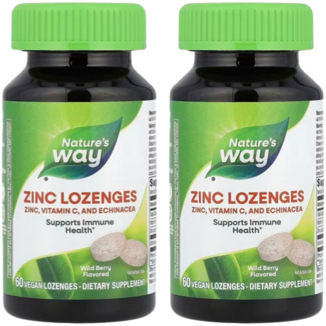 네이처스웨이 징크 아연 로젠지 Zinc Lozenges 와일드 베리 60정 2개