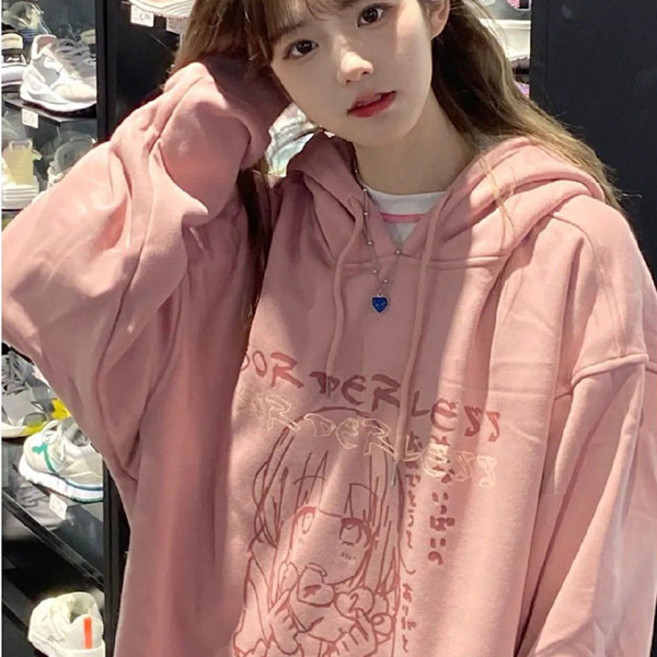 아메리칸 빅사이즈 맨투맨 여학생 루즈핏 가을 겨울 도톰코트 ins풍