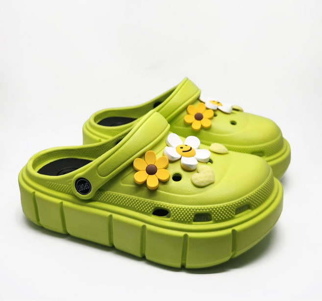 곰돌이샵 5cm EVA 통굽 스마일 꽃 키높이 아쿠아 슬리퍼 여성 클로그 샌들 미용실 네일샵 사무실 슬리퍼