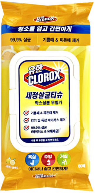 유한락스 세정살균티슈 시트러스 블렌드 60매, 8개