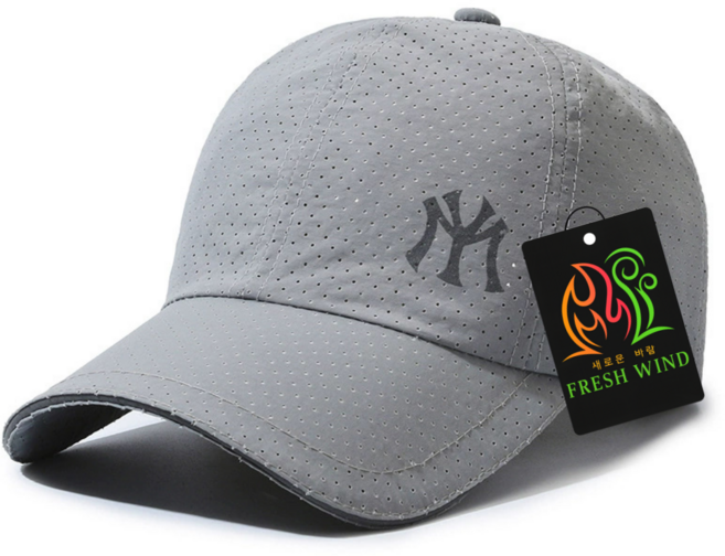 프레쉬윈드 MY 마크업V2 러닝 프리미엄 야구모자, 라이트그레이