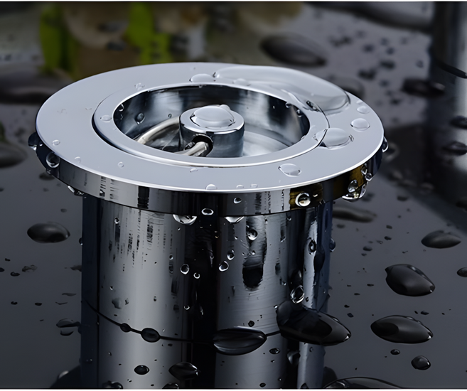 GONGSIN 목욕탕육가 배수구50 파이용 수영장 사우나 욕조배수구 유광 실버, 원형