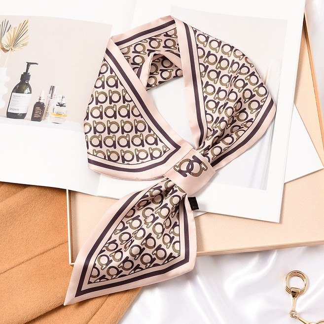 코코린느 고급스러운 고리 타입 방도 실크 스카프 (4colors)